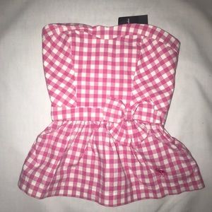Abercrombie & Fitch gingham pink girls top M